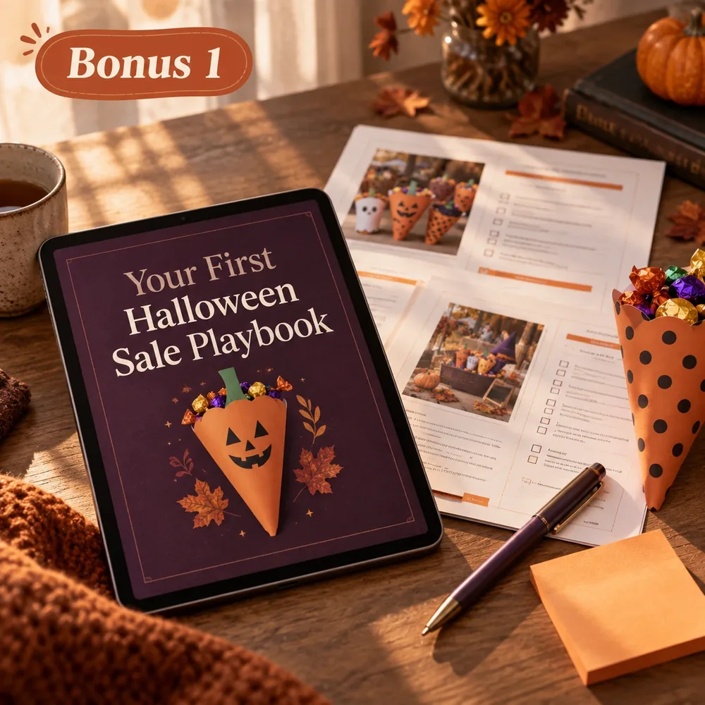 Your First Halloween Sale Playbook on a tablet
